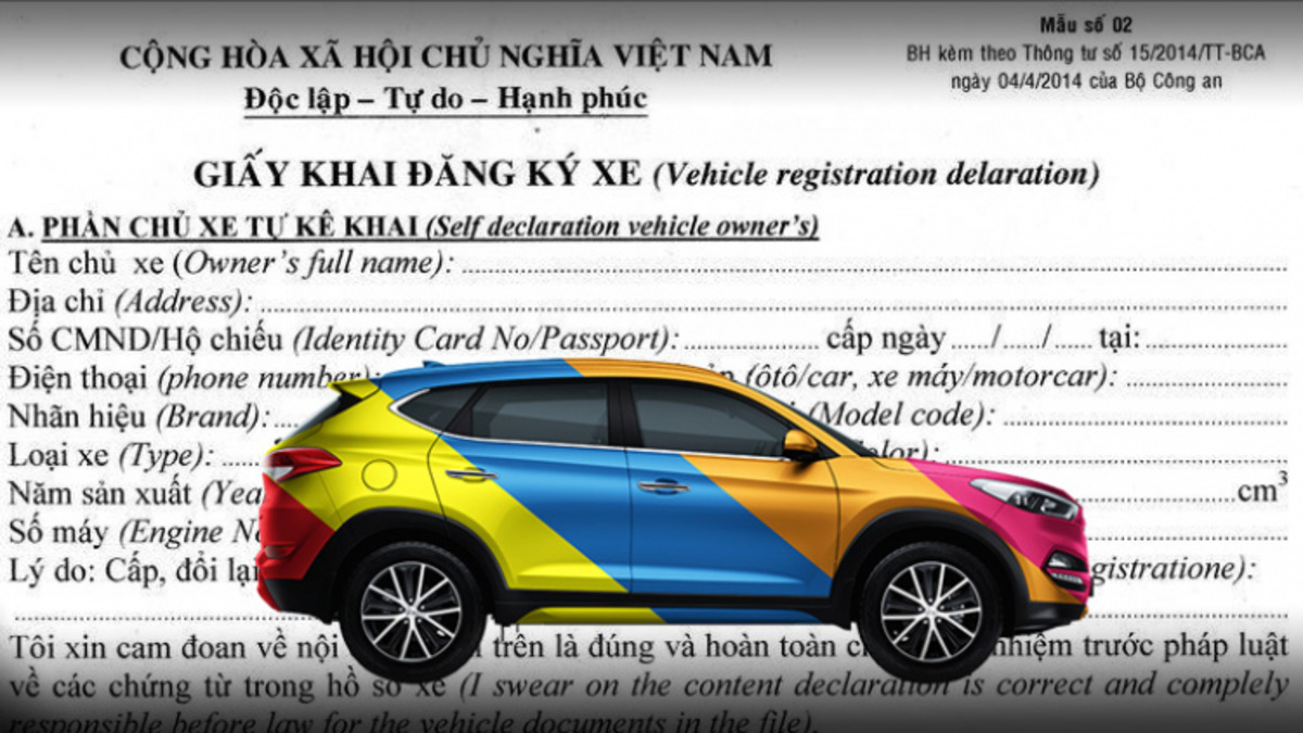 ke khai dang ky xe truoc khi thuc hien doi mau Kê khai đăng ký xe trước khi thực hiện đổi màu xe